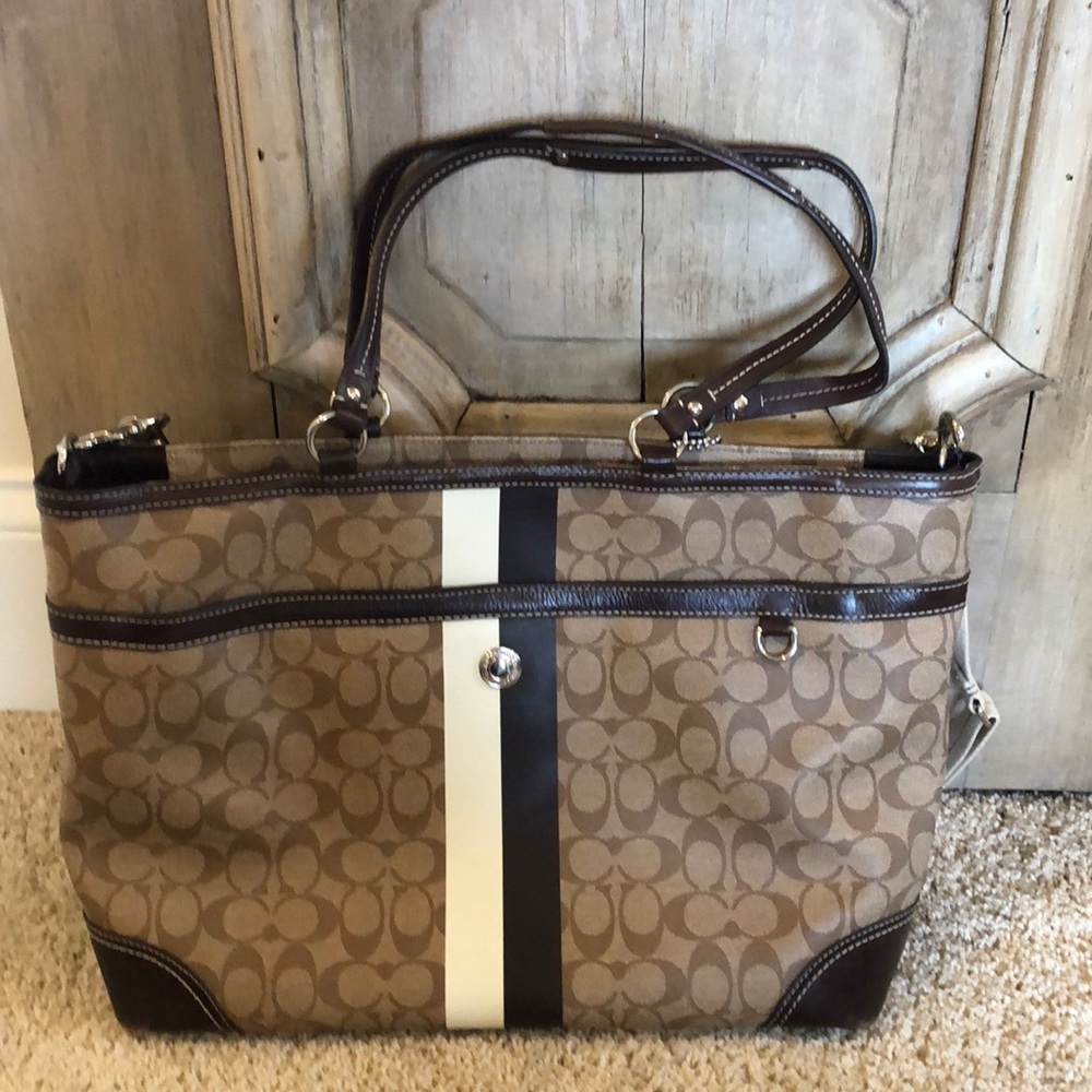 Authentic Coach neutral diaper bag